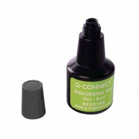 Tinta tampon q-connect negro bote 28 ml