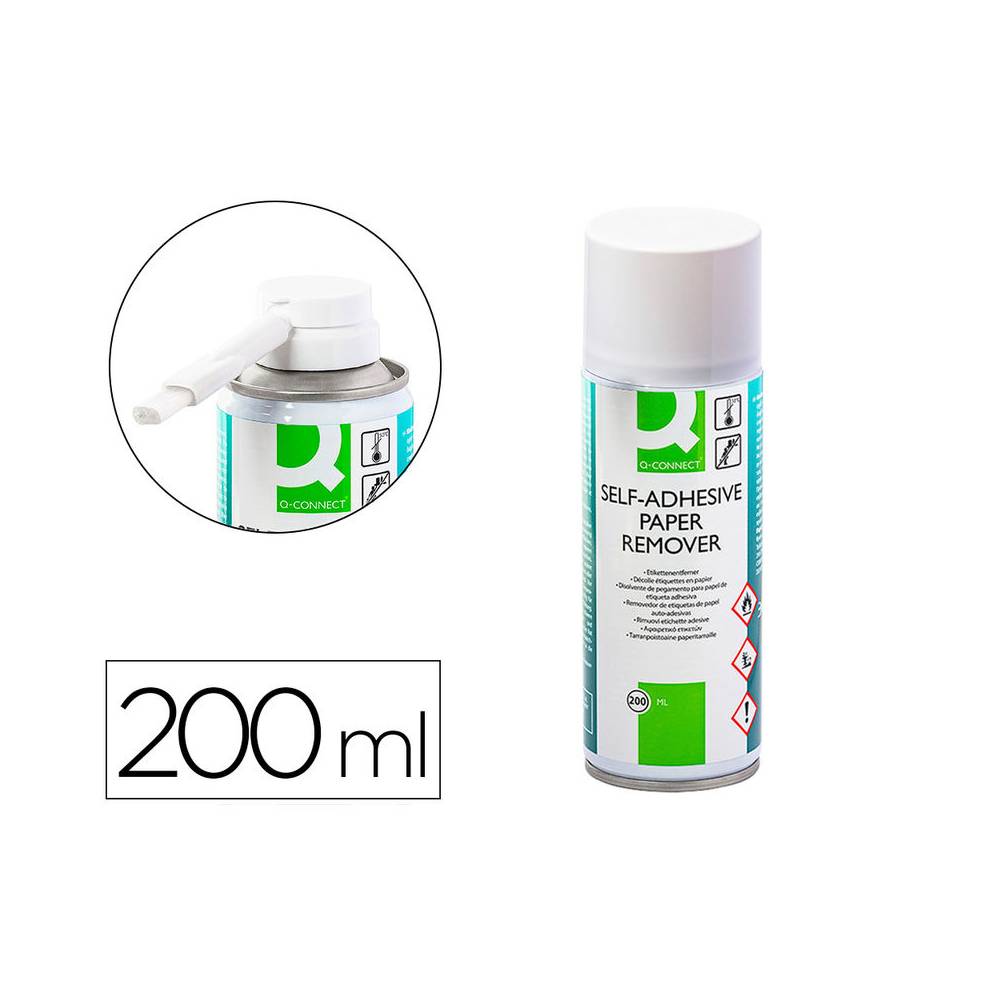 Limpiador de pegamento q-connect para etiqueta adhesiva bote de 200 ml