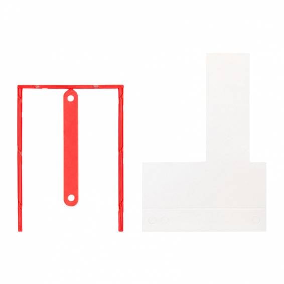 Encuadernador fastener q-connect plastico d-clips color rojo caja de 100 unidades