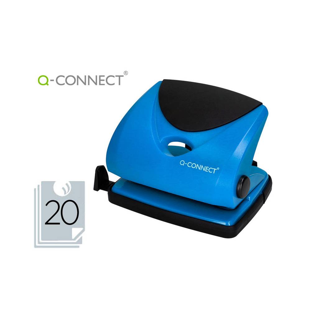 Taladrador q-connect kf02155 azul abertura 2 mm capacidad 20 hojas