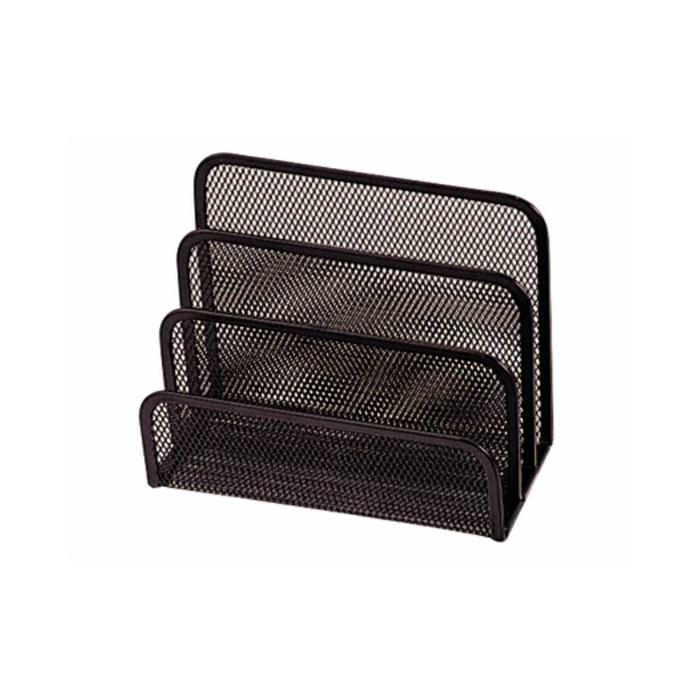 Soporte para cartas q-connect metalico rejilla negro 170x135x83mm