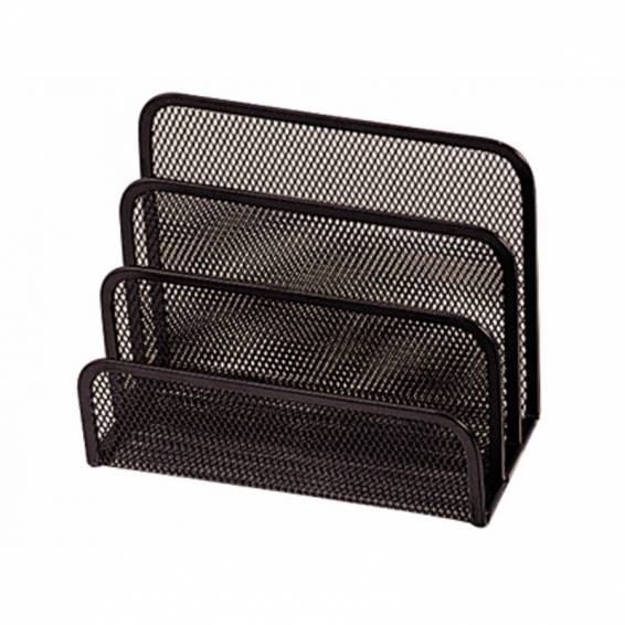 Soporte para cartas q-connect metalico rejilla negro 170x135x83mm