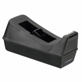 Portarrollo sobremesa q-connect plastico para cinta de 33 mt color negro