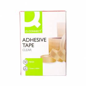 Cinta adhesiva q-connect transparente 66 mt x 12 mm