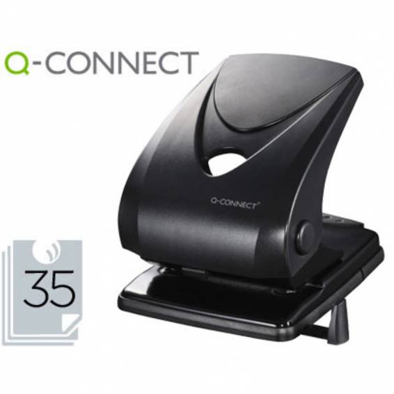 Taladrador q-connect kf01236 2 taladros color negro abertura 3,5 mm capacidad 40 hojas