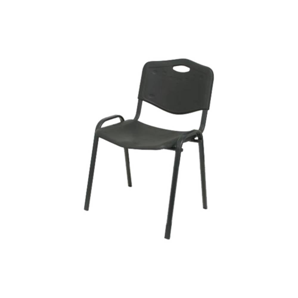 Silla apilable pyc estructura metal asiento respaldo pvc ergonomica 810x480mmx420 mm color negro