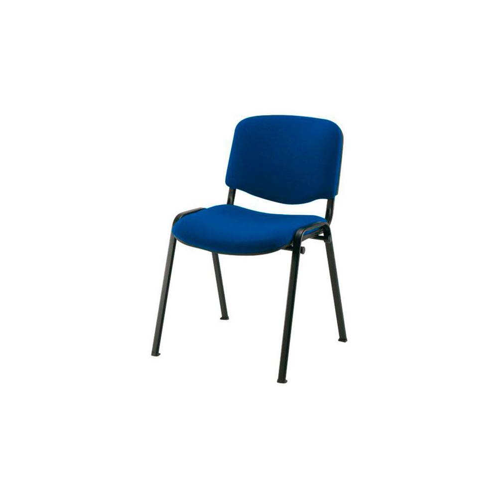 Silla apilable q-connect brazos cortos tapizada sin ruedas 910 mm alto 460mm largo440 mm profundidad azul