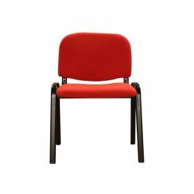 Silla apilable q-connect brazos cortos tapizada sin rueds 910 mm alto 460 mm largo440 mm profundidad roja