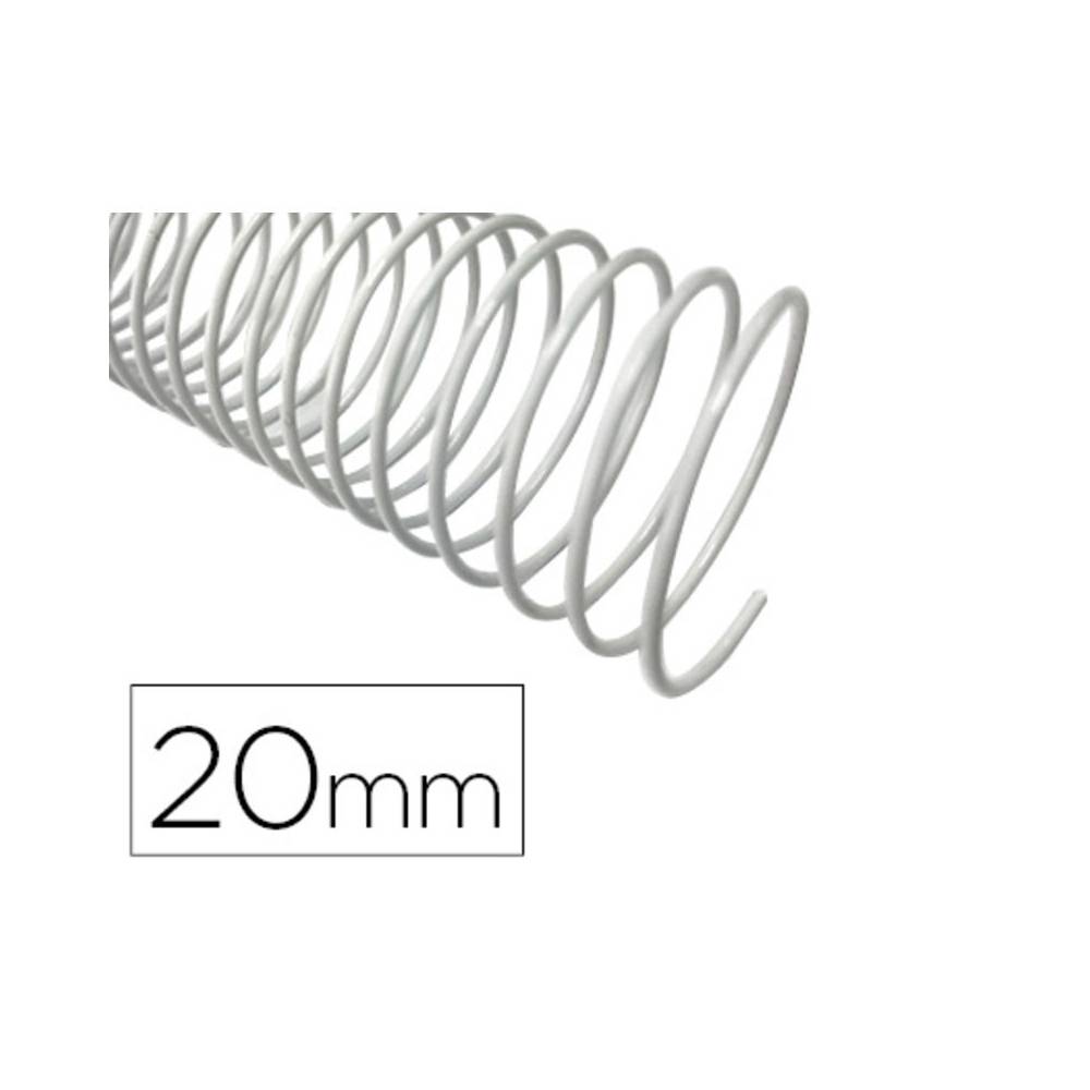 Espiral metalico q-connect blanco 64 5:1 20mm 1,2mm caja de 100 unidades