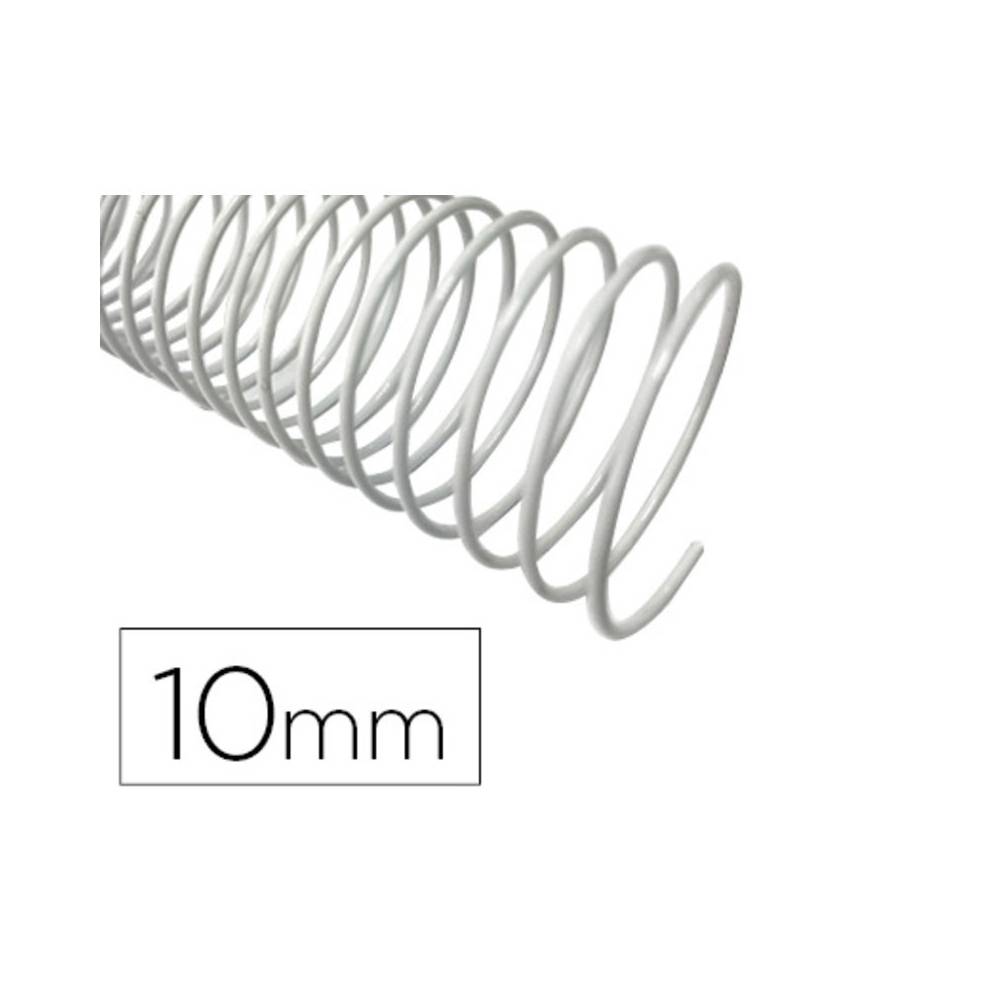 Espiral metalico q-connect blanco 64 5:1 10 mm 1mm caja de 200 unidades