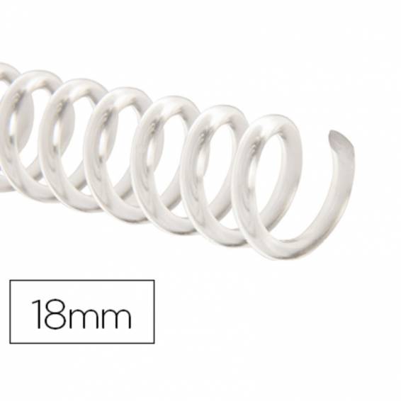 Espiral plastico q-connect transparente 32 5:1 18mm 2mm caja de 100 unidades