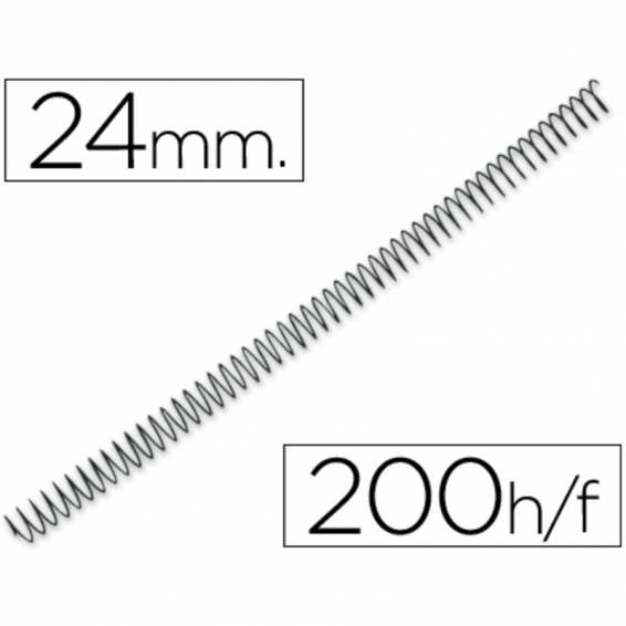 Espiral metalico q-connect 56 4:1 24mm 1,2mm caja de 100 unidades