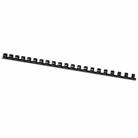 Canutillo q-connect redondo 12 mm plastico negro capacidad 102 hojas caja de 100 unidades