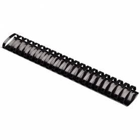 Canutillo q-connect ovalado 51 mm plastico negro capacidad 490 hojas caja de 10 unidades