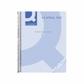 Cuaderno espiral q connect a4 micro tapa plastico 80h 70g horizontal sin bandas 4 taladros azul