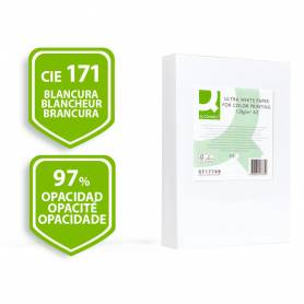 Papel fotocopiadora q-connect ultra white din a3 120 gramos paquete de 250 hojas