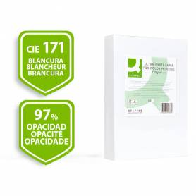 Papel fotocopiadora q-connect ultra white din a4 120 gramos paquete de 250 hojas