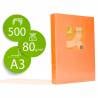 Papel color q-connect din a3 80gr naranja neon paquete de 500 hojas - KF18017