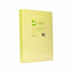 Papel color q-connect din a3 80gr amarillo neon paquete de 500 hojas