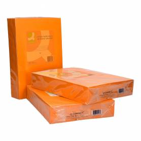 Papel color q-connect din a3 80 gr naranja intenso paquete de 500 hojas