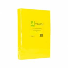 Papel color q-connect din a3 80 gr amarillo intenso paquete de 500 hojas