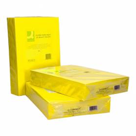 Papel color q-connect din a3 80 gr amarillo intenso paquete de 500 hojas