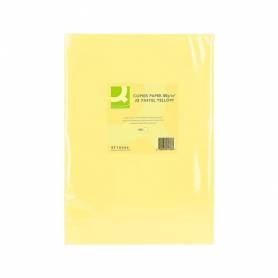 Papel color q-connect din a3 80gr amarillo paquete de 500 hojas