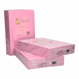 Papel color q-connect din a3 80 gr rosa paquete de 500 hojas