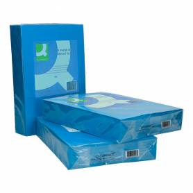 Papel color q-connect din a4 80gr azul intenso paquete de 500 hojas