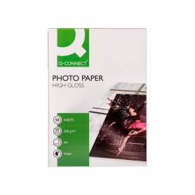 Papel q-connect foto glossy din a4 alta calidad digital photo para ink-jet bolsa de 50 hojas de 260 gr