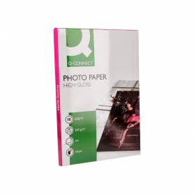 Papel q-connect foto glossy din a4 alta calidad digital photo para ink-jet bolsa de 50 hojas de 260 gr