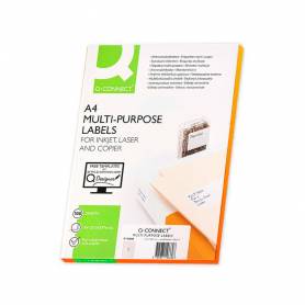 Etiqueta adhesiva q-connect kf00228 -tamaño din a4 -para ink-jet -transparente -caja con 25 hojas din-a4