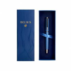 Pluma belius neptuno aluminio textura wavy color azul marino tinta azul caja de diseño