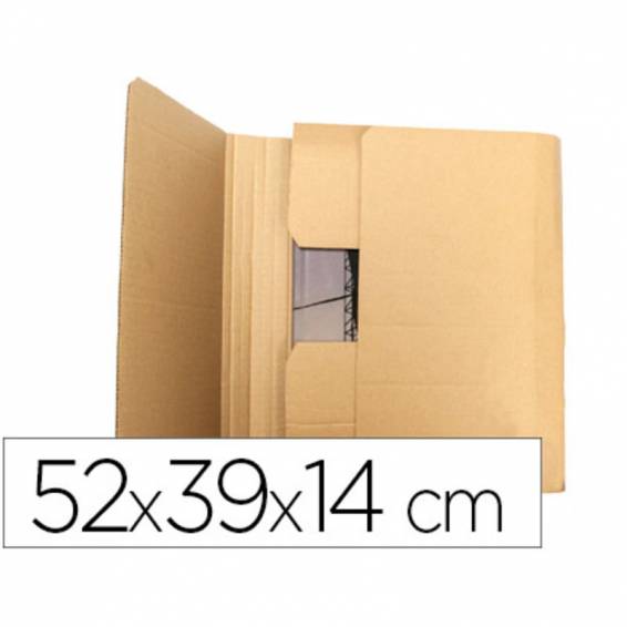 Caja para embalar q-connect libro medidas 520x390x140 mm espesor carton 3 mm