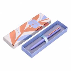 Boligrafo belius rose aluminio color lavanda/oro rosa tinta azul caja de diseño