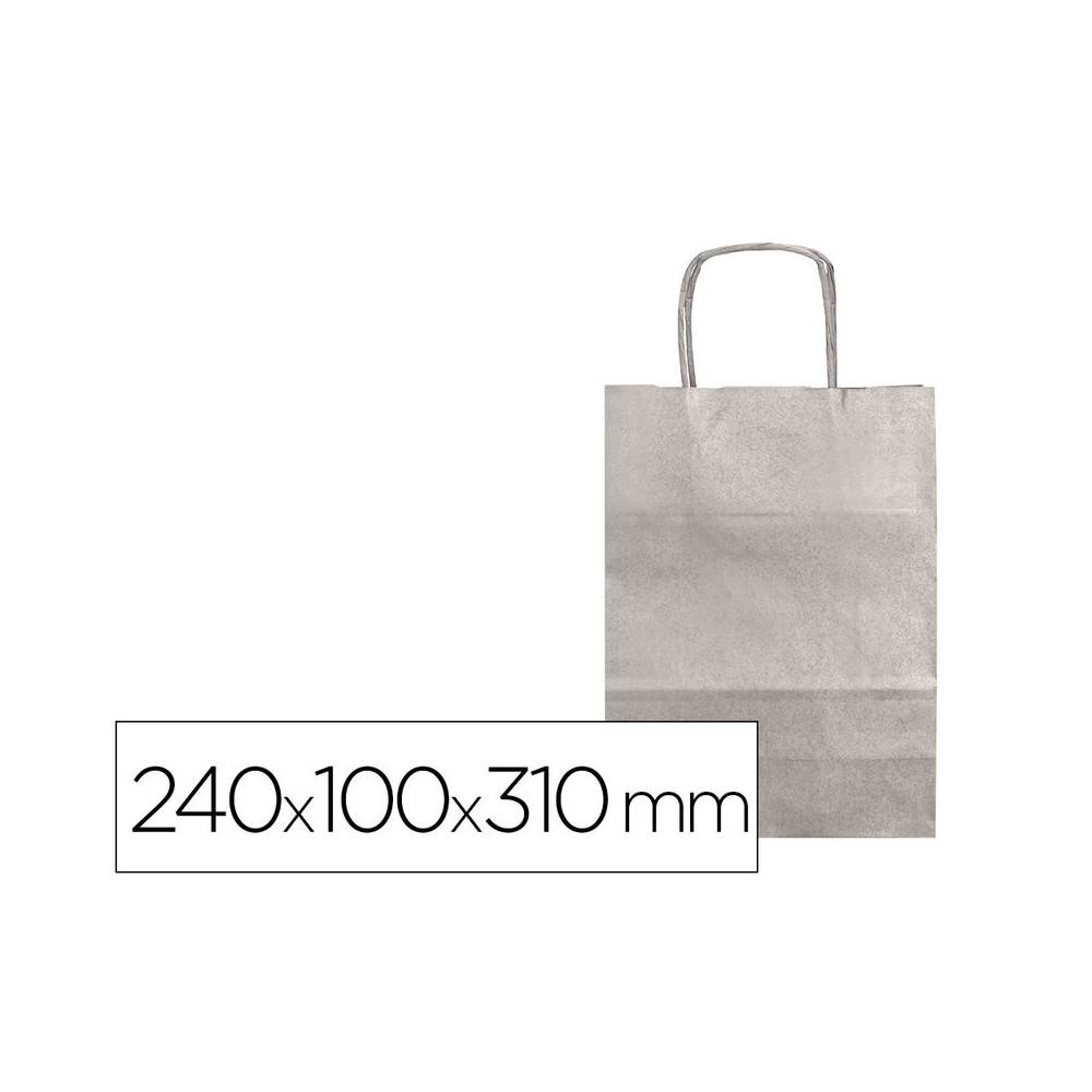 Bolsa kraft q-connect plata asa retorcida 240x100x310 mm