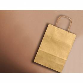 Bolsa kraft q-connect oro asa retorcida 270x120x360 mm