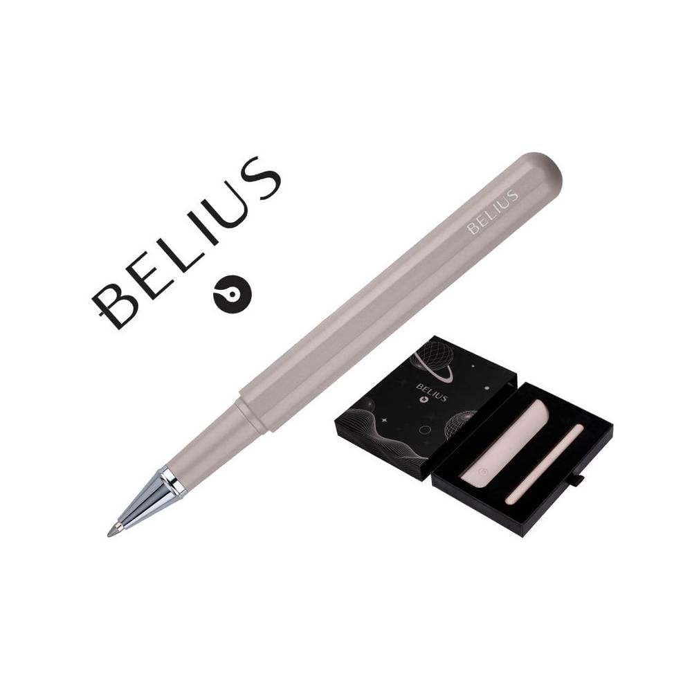 Roller y funda de similpiel belius space b color minimalista gris tinta azul caja de diseño