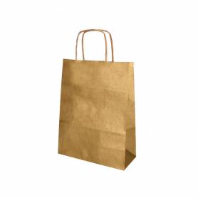 Bolsa kraft q-connect oro asa retorcida 270x120x360 mm