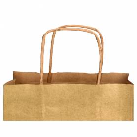 Bolsa kraft q-connect oro asa retorcida 240x100x310 mm