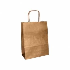 Bolsa kraft q-connect natural asa retorcida 270x120x360 mm