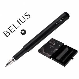 Pluma y funda de similpiel belius space b color minimalista negro tinta azul caja de diseño