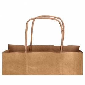 Bolsa kraft q-connect natural asa retorcida 240x100x310 mm