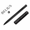 Boligrafo belius rocket b aluminio color minimalista negro tinta azul caja cilindrica - BB290