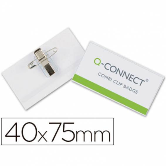 Identificador q-connect con pinza e imperdible kf17457 40x75 mm