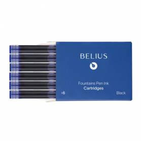 Tinta estilografica belius azul caja 6 cartuchos