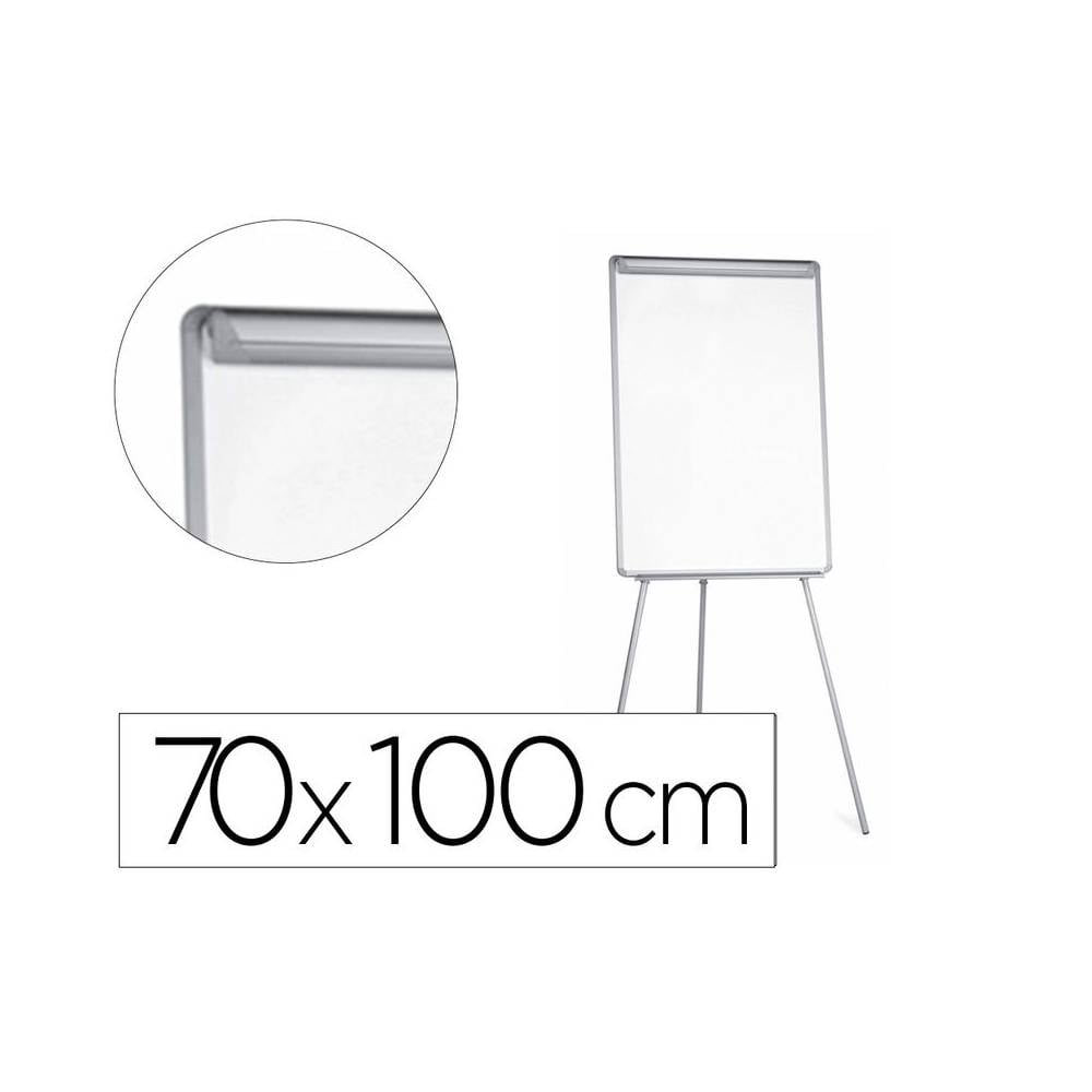 Pizarra blanca q-connect con tripode 90x70x195cm para convenciones superficie lacadamagnetica escritura directa