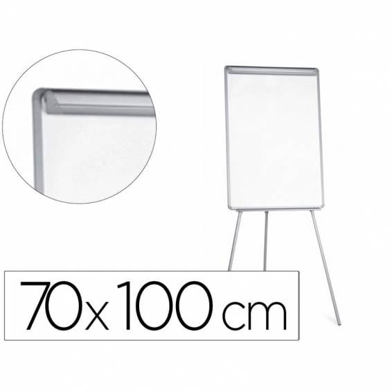 Pizarra blanca q-connect con tripode 90x70x195cm para convenciones superficie lacadamagnetica escritura directa