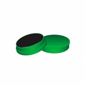 Iman para sujecion q-connect ideal para pizarras magneticas35 mm verde caja de 10 unidades