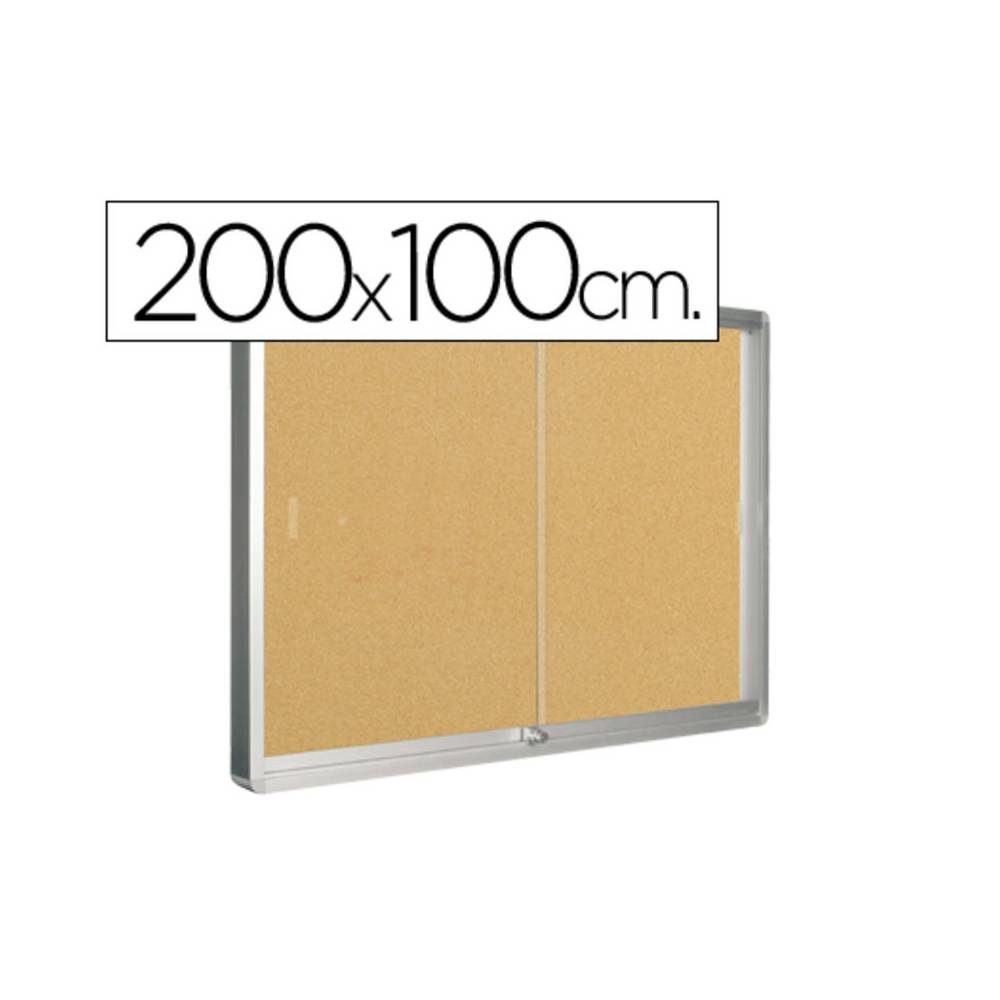 Vitrina de anuncios q-connect marco de aluminio 1000 x 2000 mm